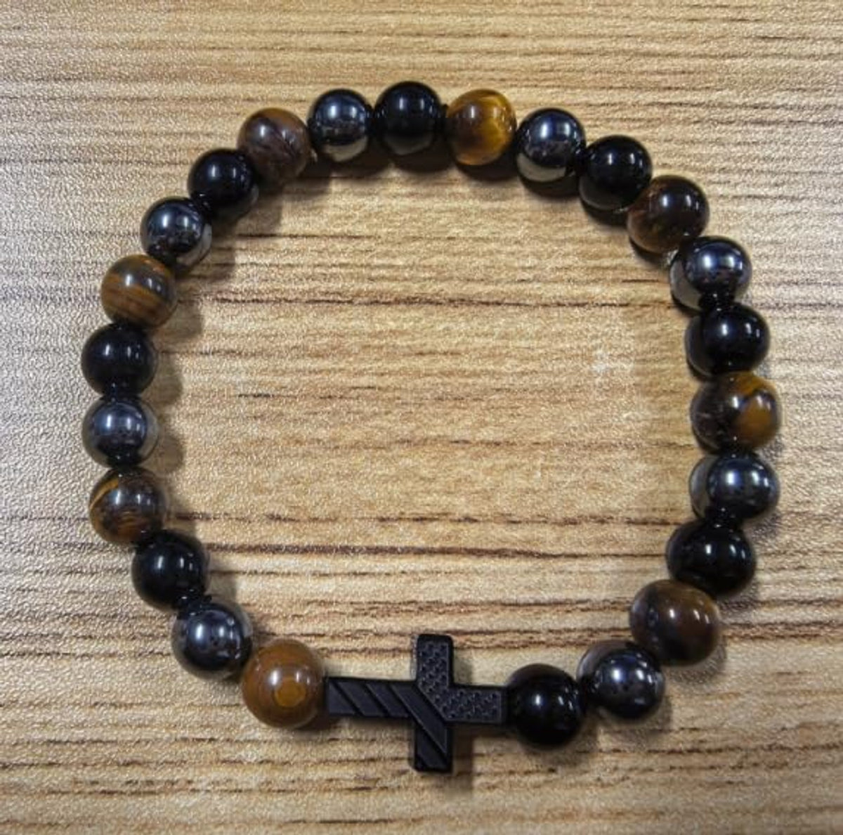 To My Men triple protection bracelet tiger eye obsidian hematite