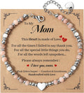 To My Mom - Pink Zebra Stone Bracelet